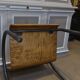 Paire de fauteuils en métal et bois 1950