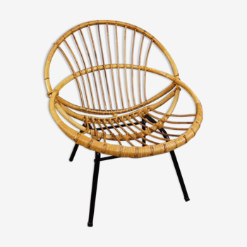 Rattan armchair Dutch Design 1960