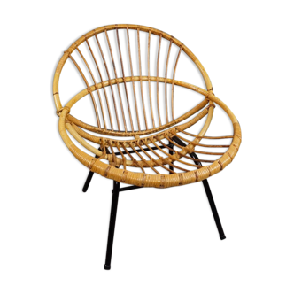 Rattan armchair Dutch Design 1960