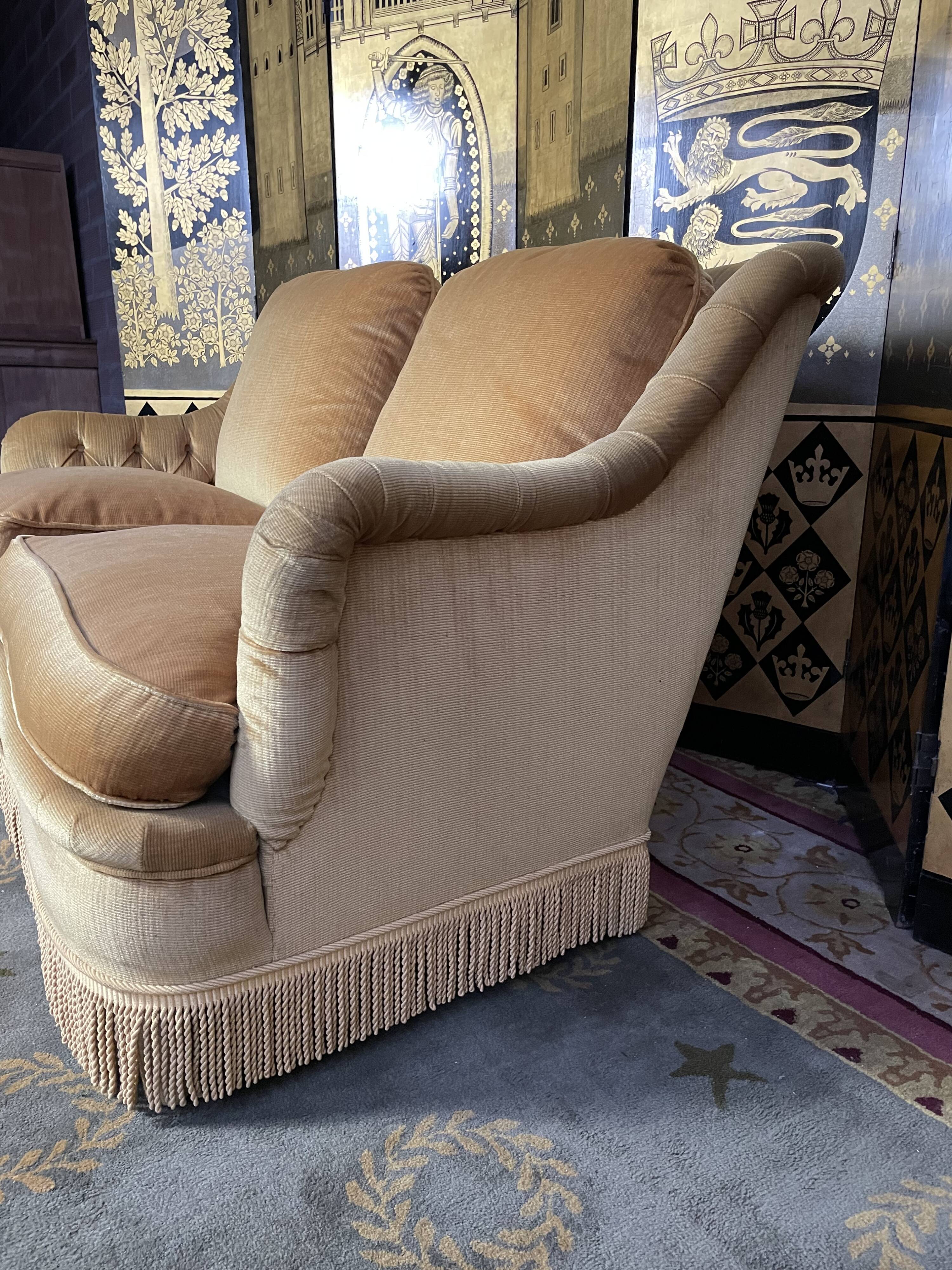 Gold velvet toad sofa