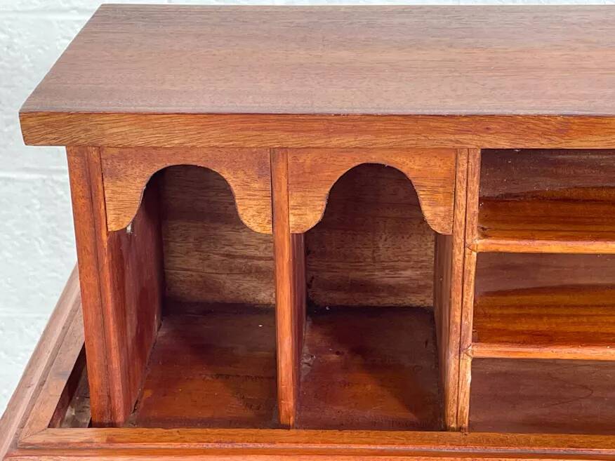 20th century Davenport desk with walnut piano top