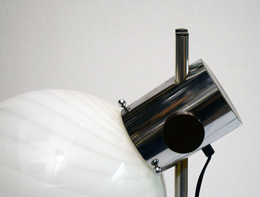 70's table lamp in glass and metal produced by Zonca