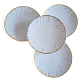 Set of 4 bread or dessert plates in Sarreguemines porcelain.