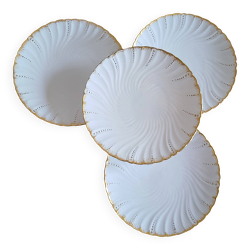 Lot de 4 Assiettes à pain ou à dessert en porcelaine Sarreguemines