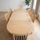 Skovby dining table and 8 vintage Scandinavian style wooden chairs.