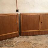 Set of three modules enfilade Scandinavian style blond teak 1960