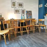 Series of 10 mismatched bistro chairs