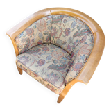 2 x armchair / club chair / floral fabric / 1980s