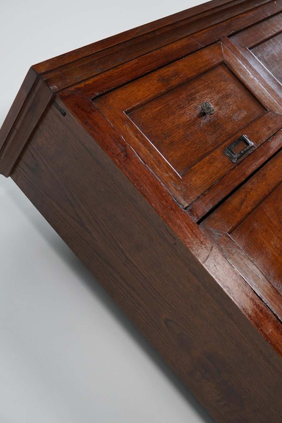 1870s oak apothecary cabinet