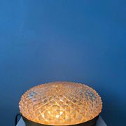 Mid-Century recessed ceiling light in crystal glass