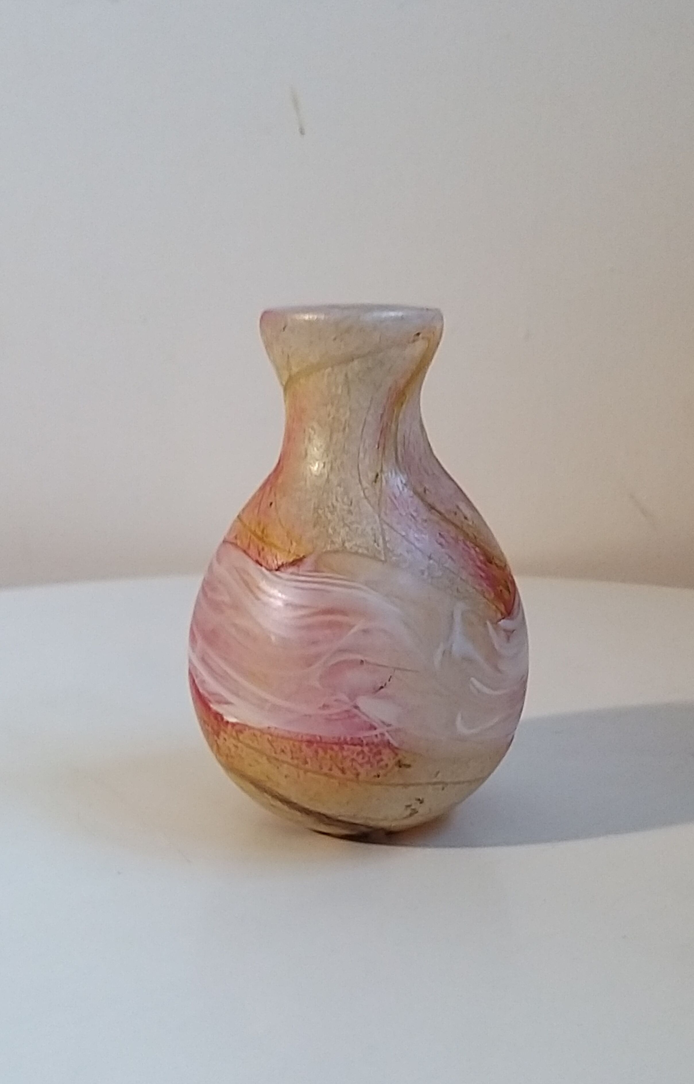 Murano hand-blown glass vase agate décor 1960/1970