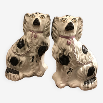 Large pair of Staffordshire dogs.