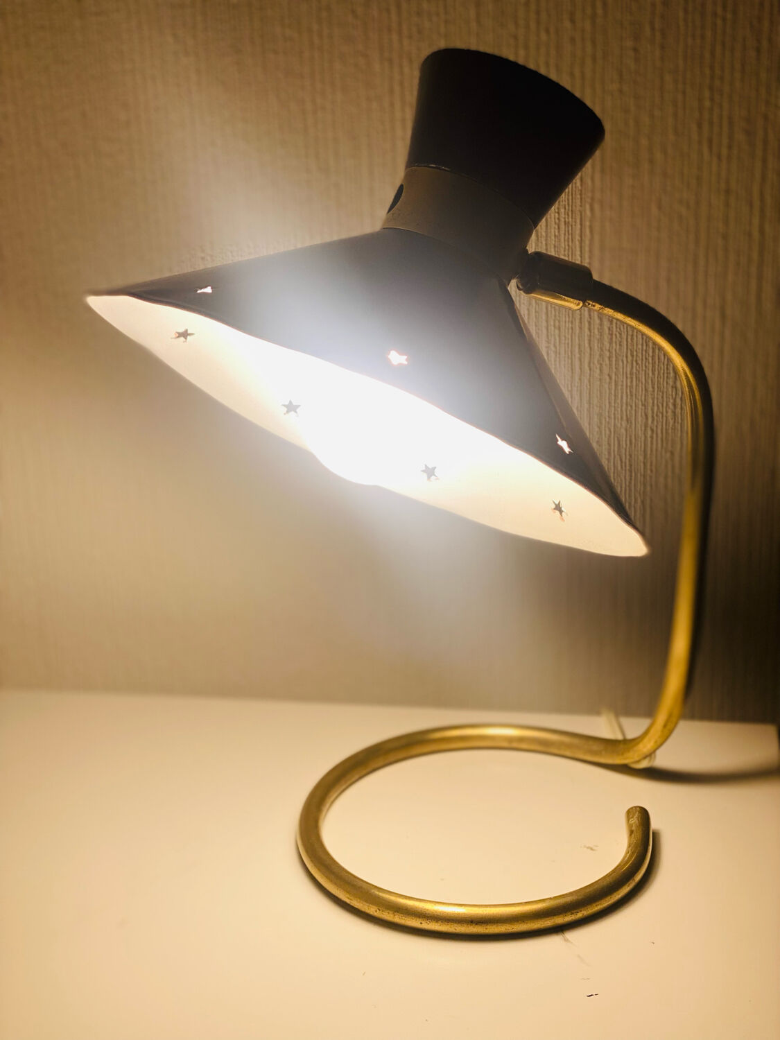 Small diabolo lamp by René Mathieu circa 1950