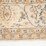 2x10 Orange & Navy Blue Floral Vintage Runner Rug, 73x297Cm