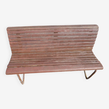 Barge bench in wood and iron
