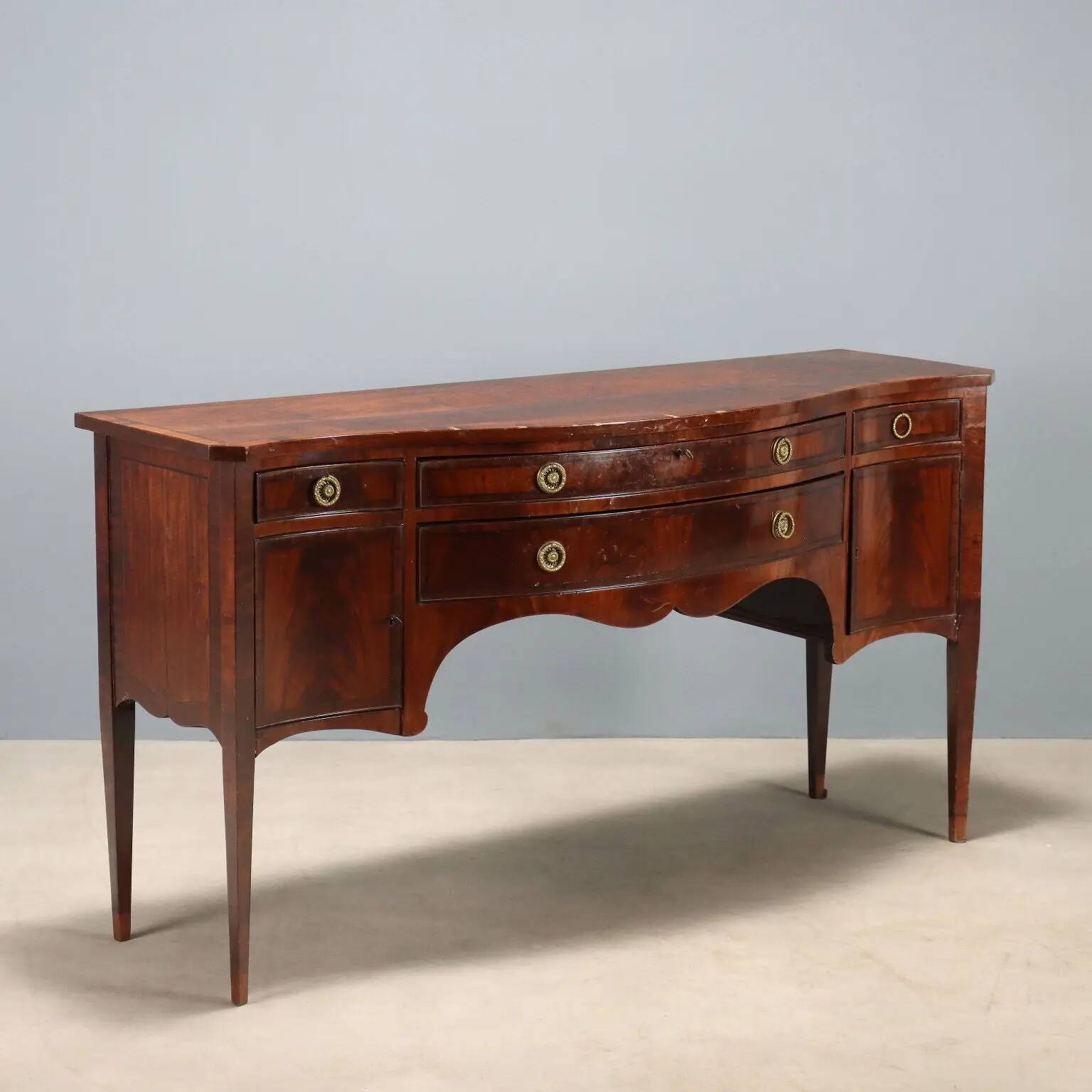 Antique mahogany sideboard with drawers, Italy, late 19th century.