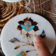 Set of 5 marble and inlaid stone coasters - Artisanal
