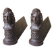 Pair of cast iron andirons from the 19th century