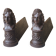 Pair of cast iron andirons from the 19th century
