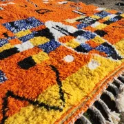 Orange Beni Ouarain Moroccan rug 300x200 cm – graphic patterns