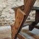 Antique chestnut wood workshop stepladder – France, early 1900s