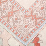 4x6 blue and beige handmade oushak rug