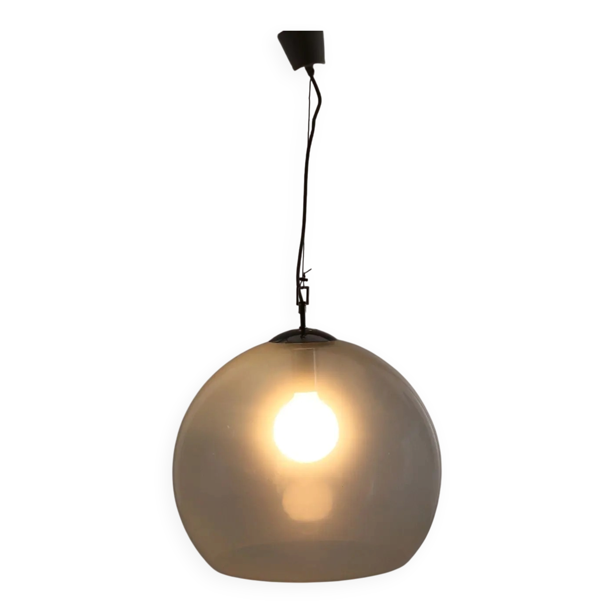 Vintage ceiling light in glass and metal, Italy, 1970s