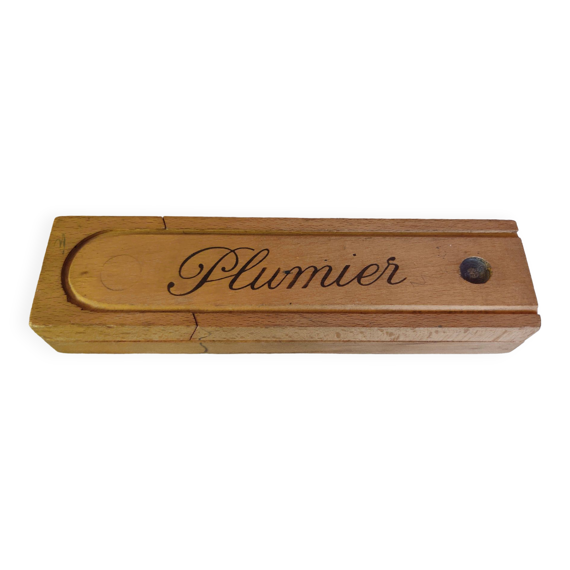 Used wooden floor pencil case