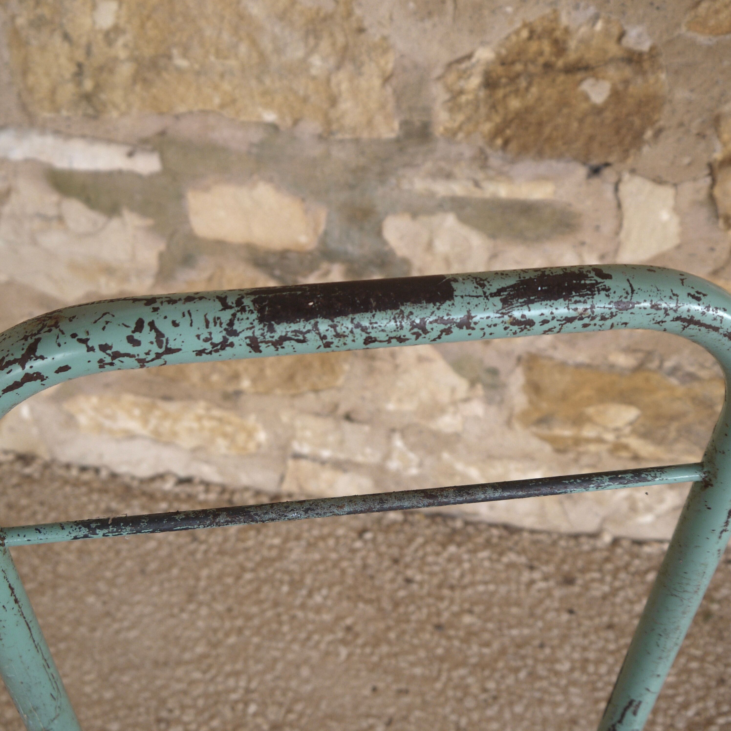 Metal and wood boarding bedside chair