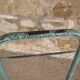 Metal and wood boarding bedside chair
