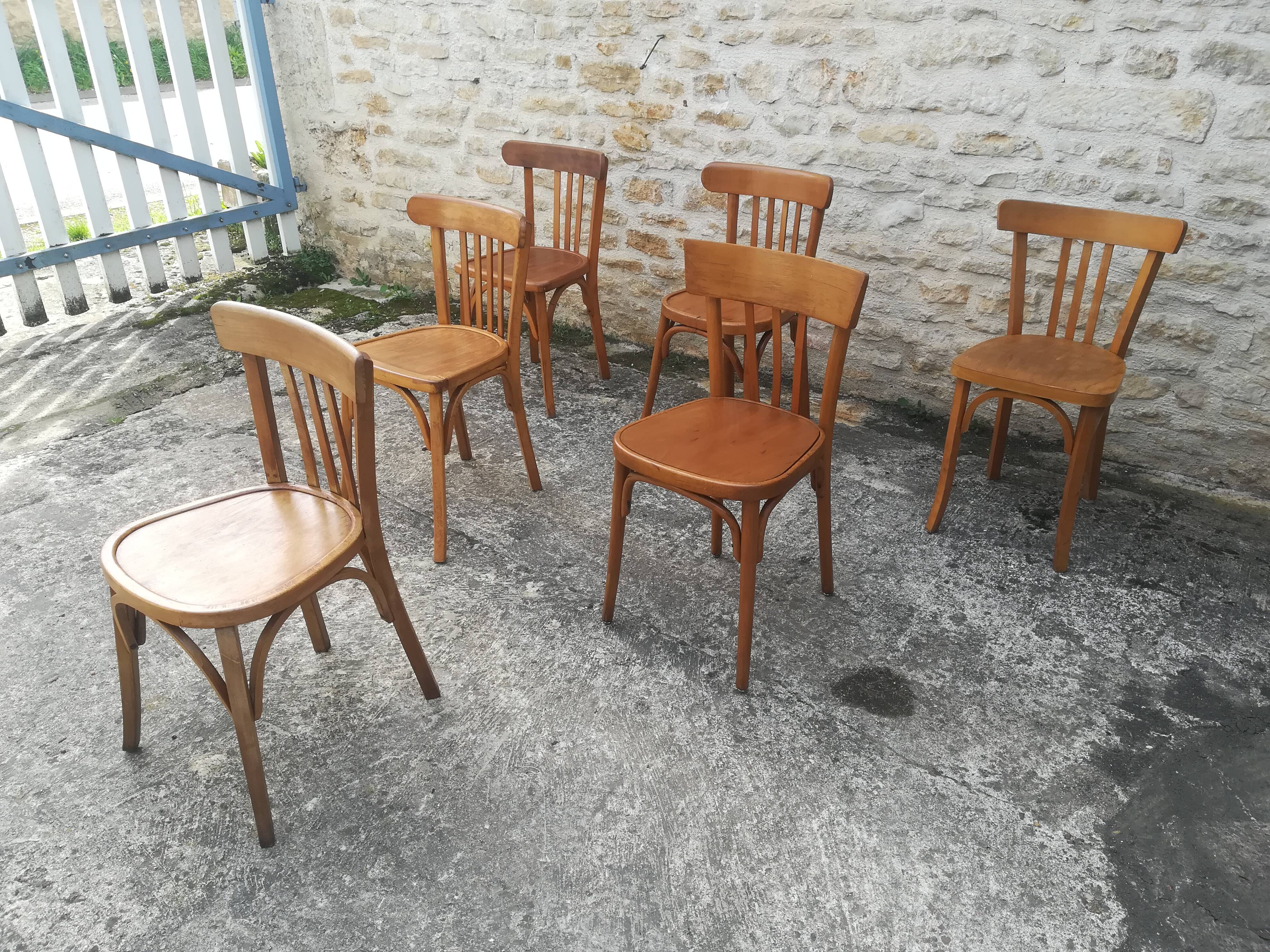 Mismatched bistro chairs