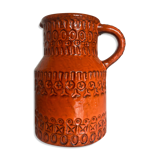 Bitossi Ceramiche orange pitcher vase by Aldo Londi Italian design