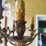 Antique bronze and crystal chandelier