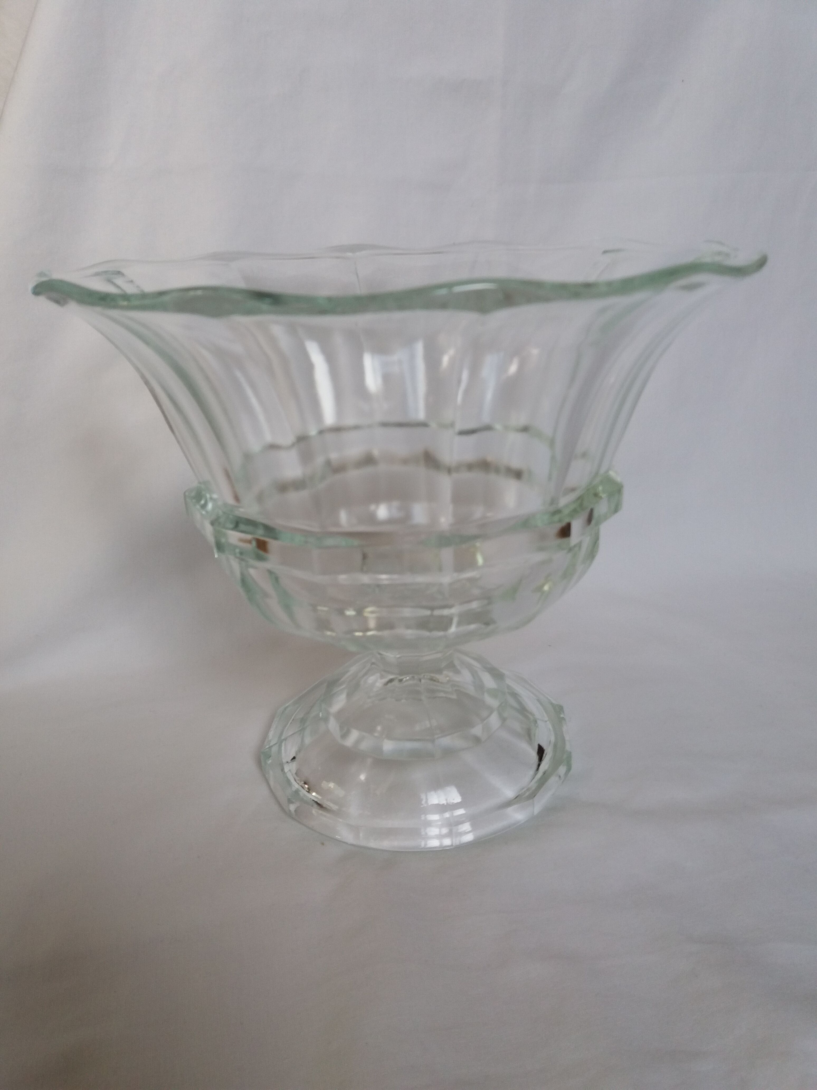 Cup on glass stand 22cm high