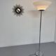 Floor lamp in white metal and plastic, Swisslamps SLZ design, vintage 80s