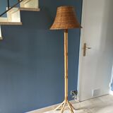 Rattan & bamboo vintage 1960 lamp