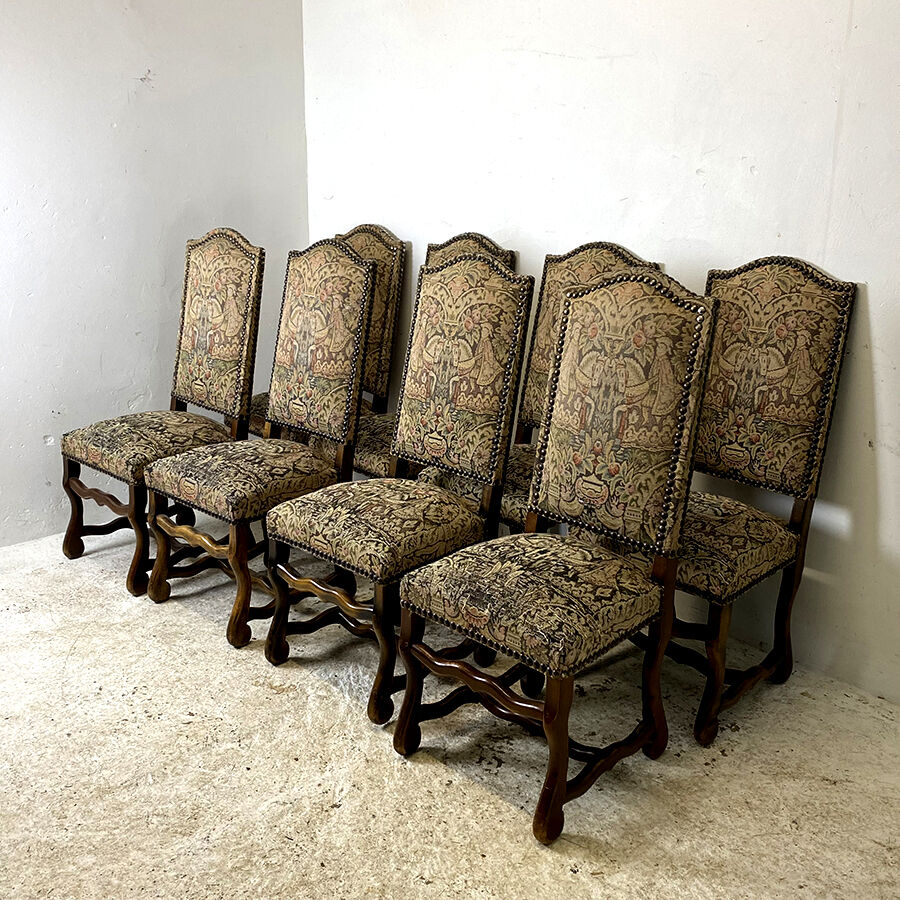 Set of 8 Louis XIII style chairs
