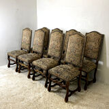 Set of 8 Louis XIII style chairs