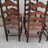 6 antique vintage oak monastery chairs