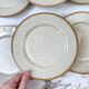 8 Small plates in speckled stoneware Tulowice mid century 20th