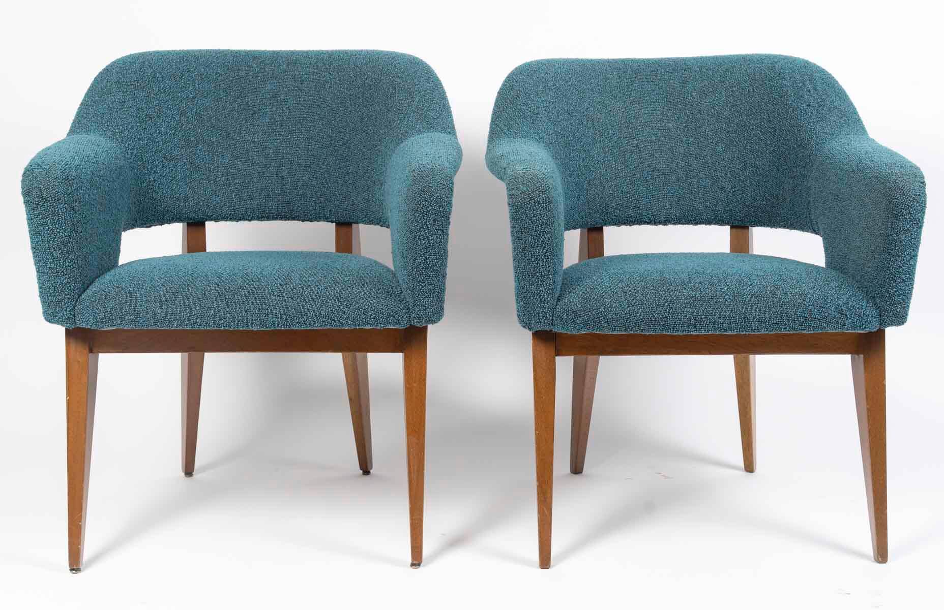 Pair of vintage armchairs by designer Charles Ramos, 1950s.