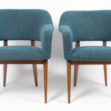 Pair of vintage armchairs by designer Charles Ramos, 1950s.