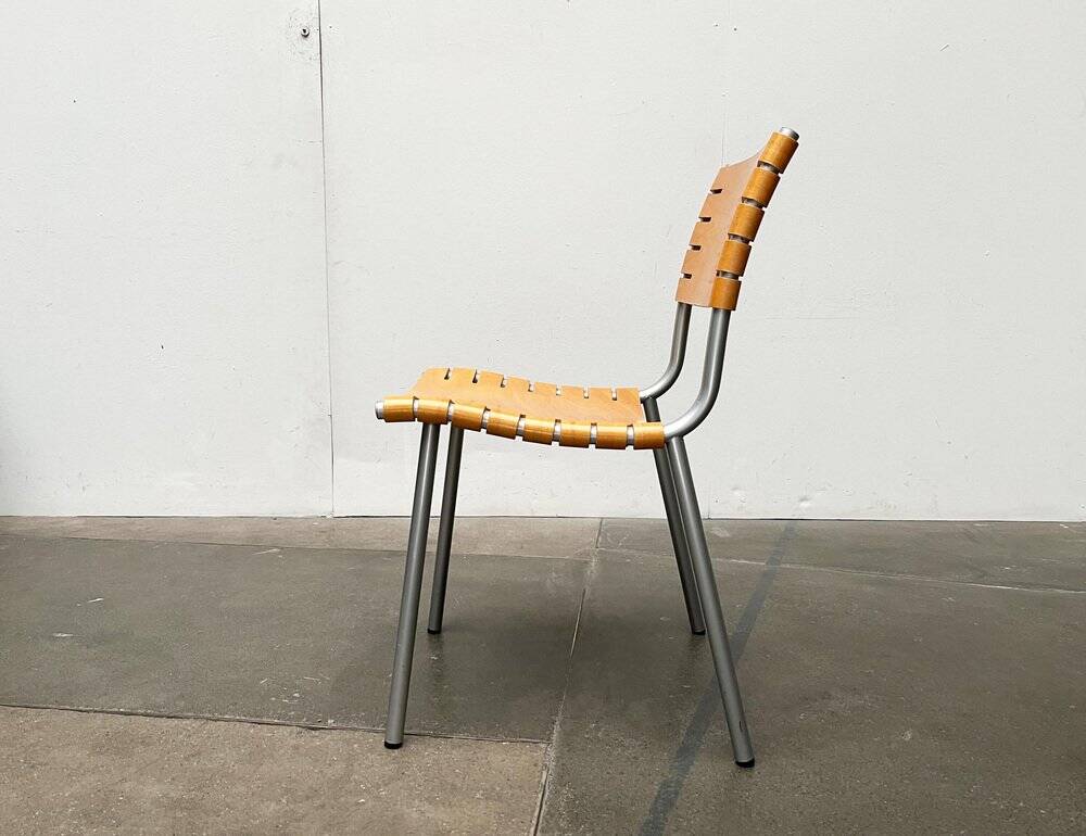Postmodern chair in metal and wood by Ruud Jan Kokke for Harvink, 1990s.