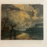 Old painting. Oil on canvas