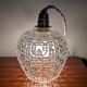 Pyramid relief pressed glass tulip light fixture — 1960s/70s