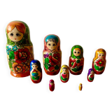 Matryoshka - Series of 9 vintage Russian dolls