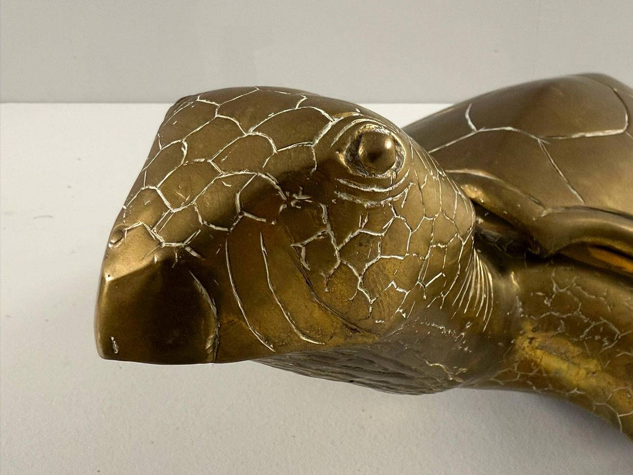 Hollywood Regency, brass turtle sculpture/box, France, 1970s