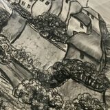 Tableau dessin fusain Pascal Maixent XXème
