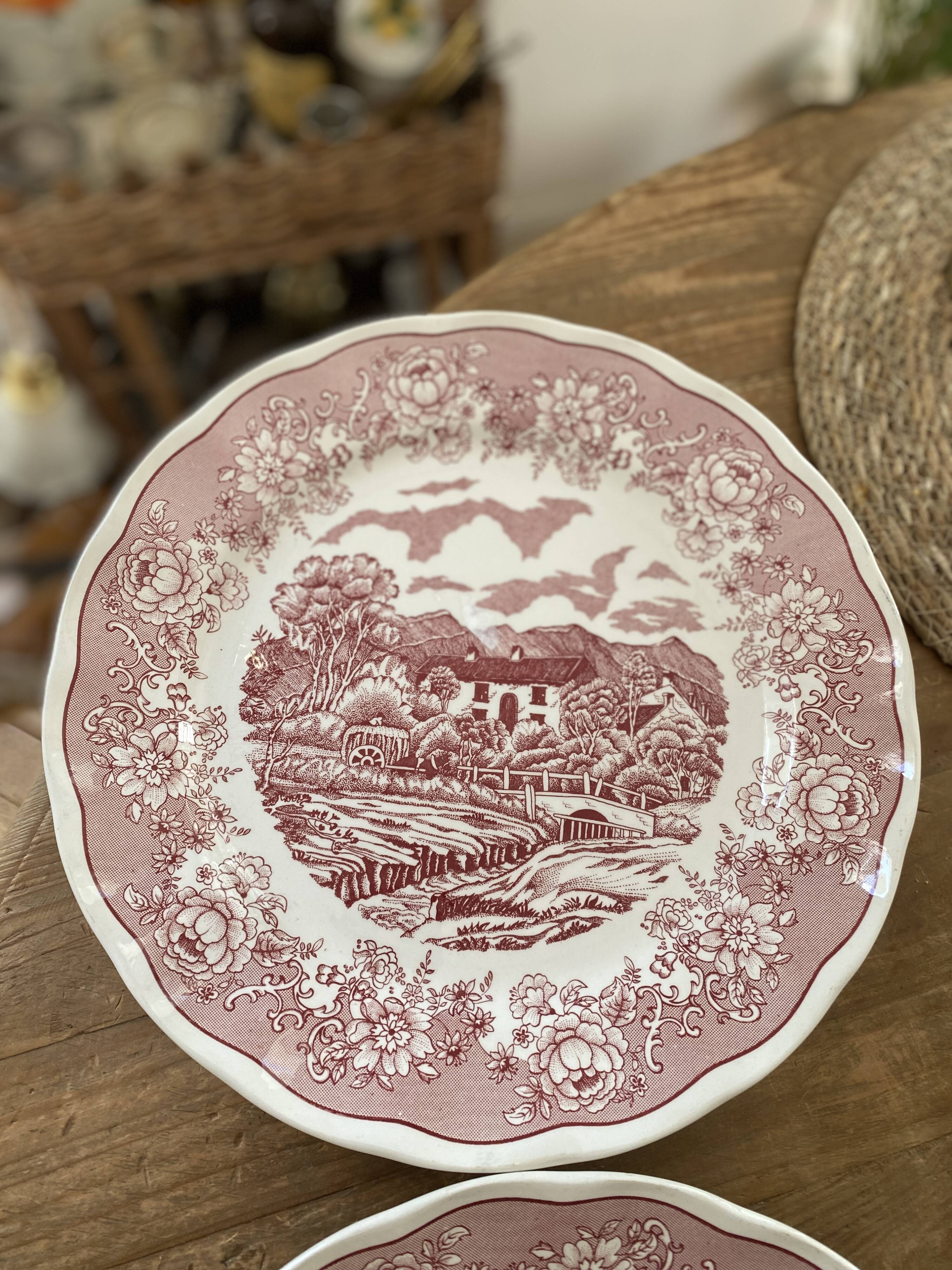 2 English Landscape serving dishes