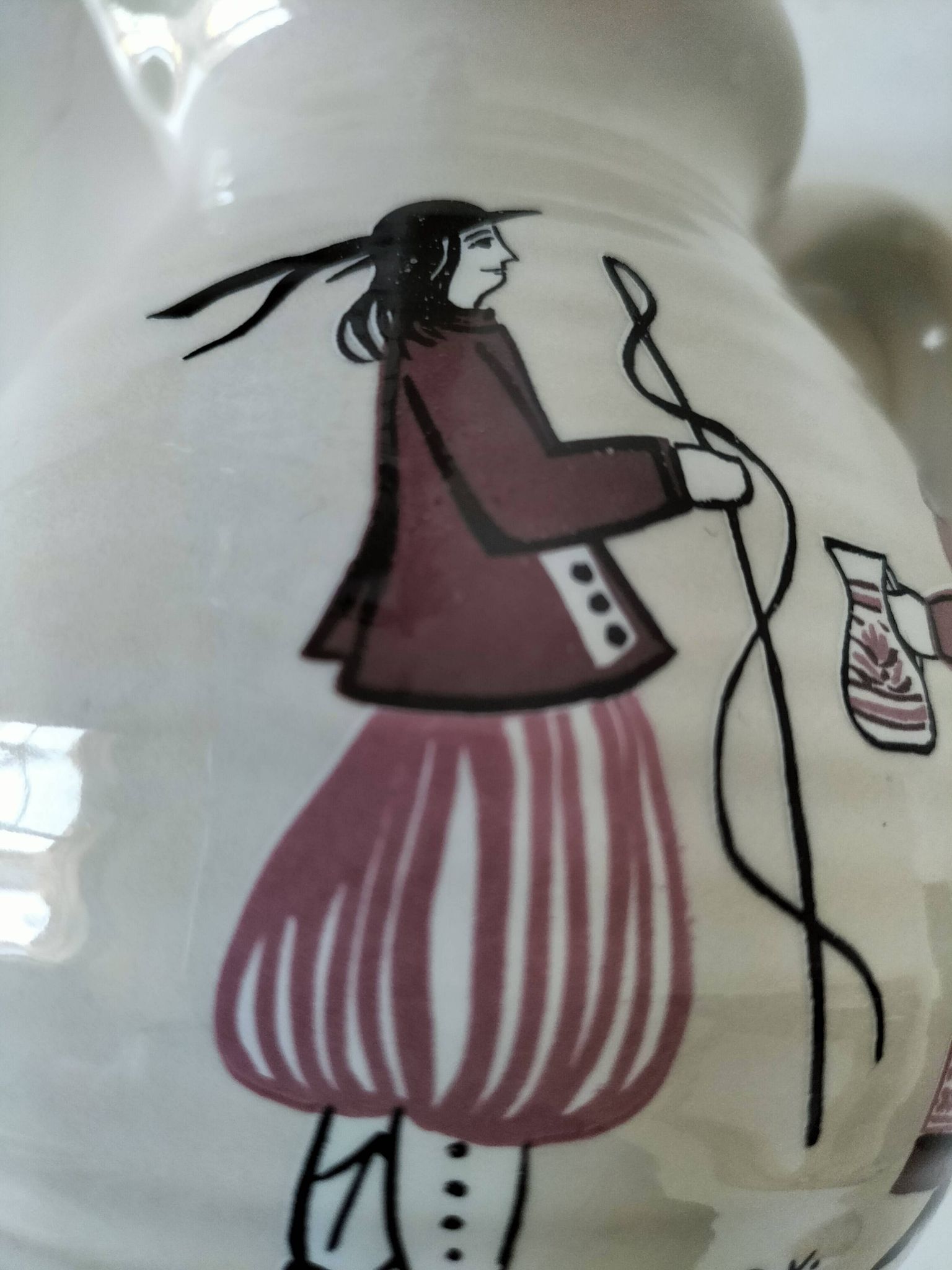 Ceramic pitcher from Quimper, created by Dominique Villard.